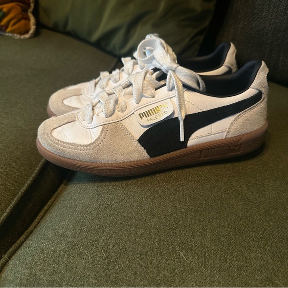 Puma Palermo Black and Cream Sneakers - Picture 2 of 4